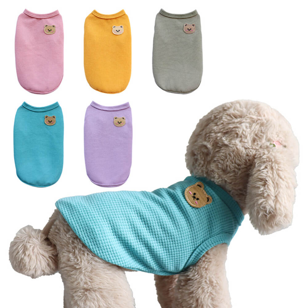 Ropa para mascotas gato perro chaleco multicolor waffle