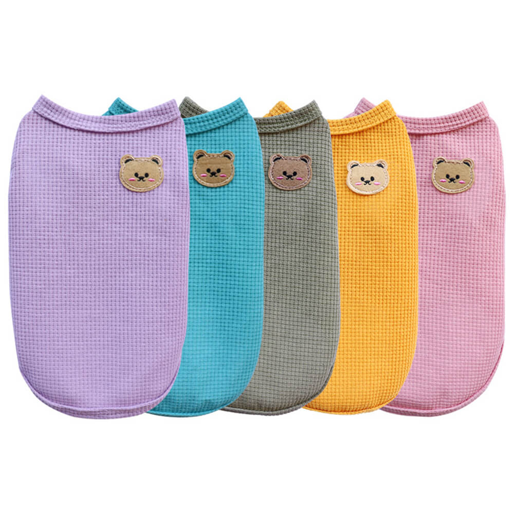 Ropa para mascotas gato perro chaleco multicolor waffle