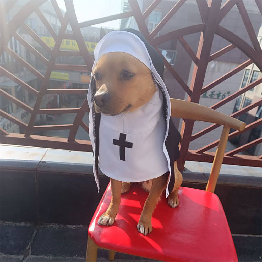 Costume de nonne d'Halloween Foulard drôle pour chien