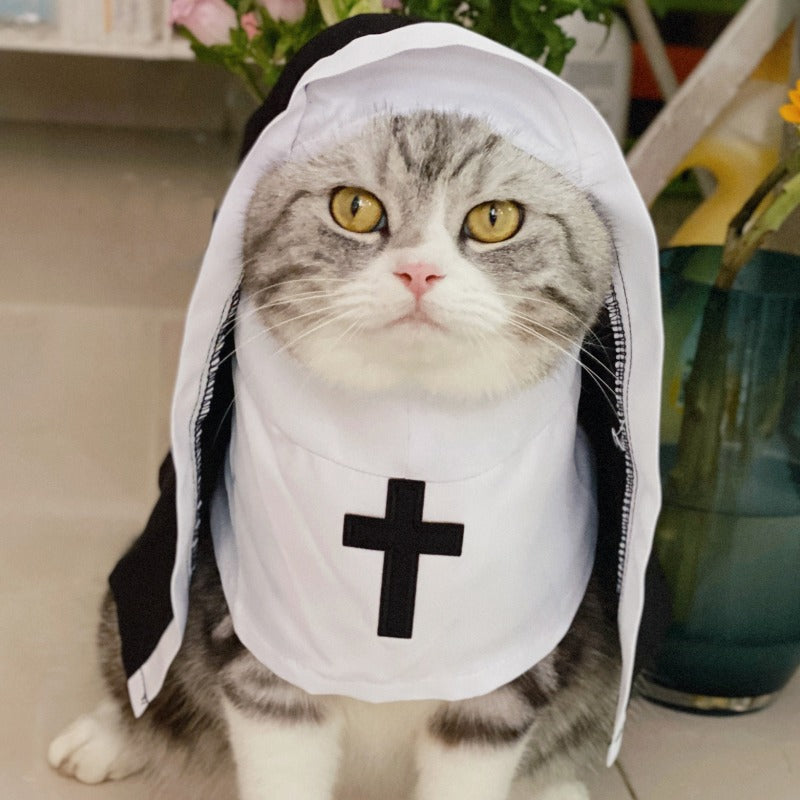 Costume de nonne d'Halloween Foulard drôle pour chien