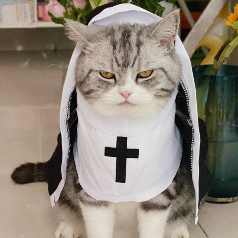 Costume de nonne d'Halloween Foulard drôle pour chien