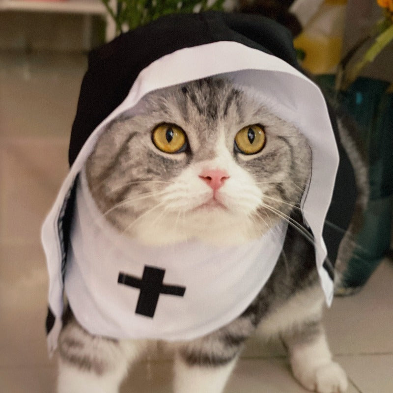 Costume de nonne d'Halloween Foulard drôle pour chien