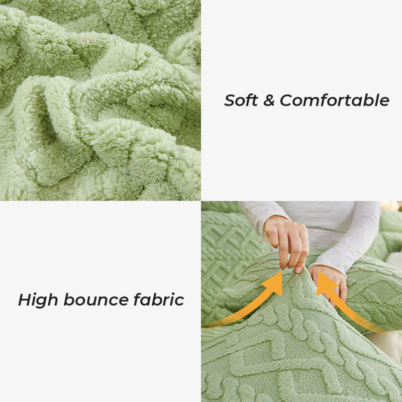 Vollständige Umwicklung Weiches Fleece Stretch Sofa Bezug